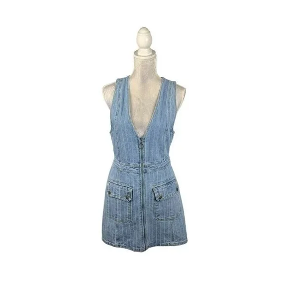 white christmas dresses Rosette Denim Mini Tube Dress in Light-Denim main image 1